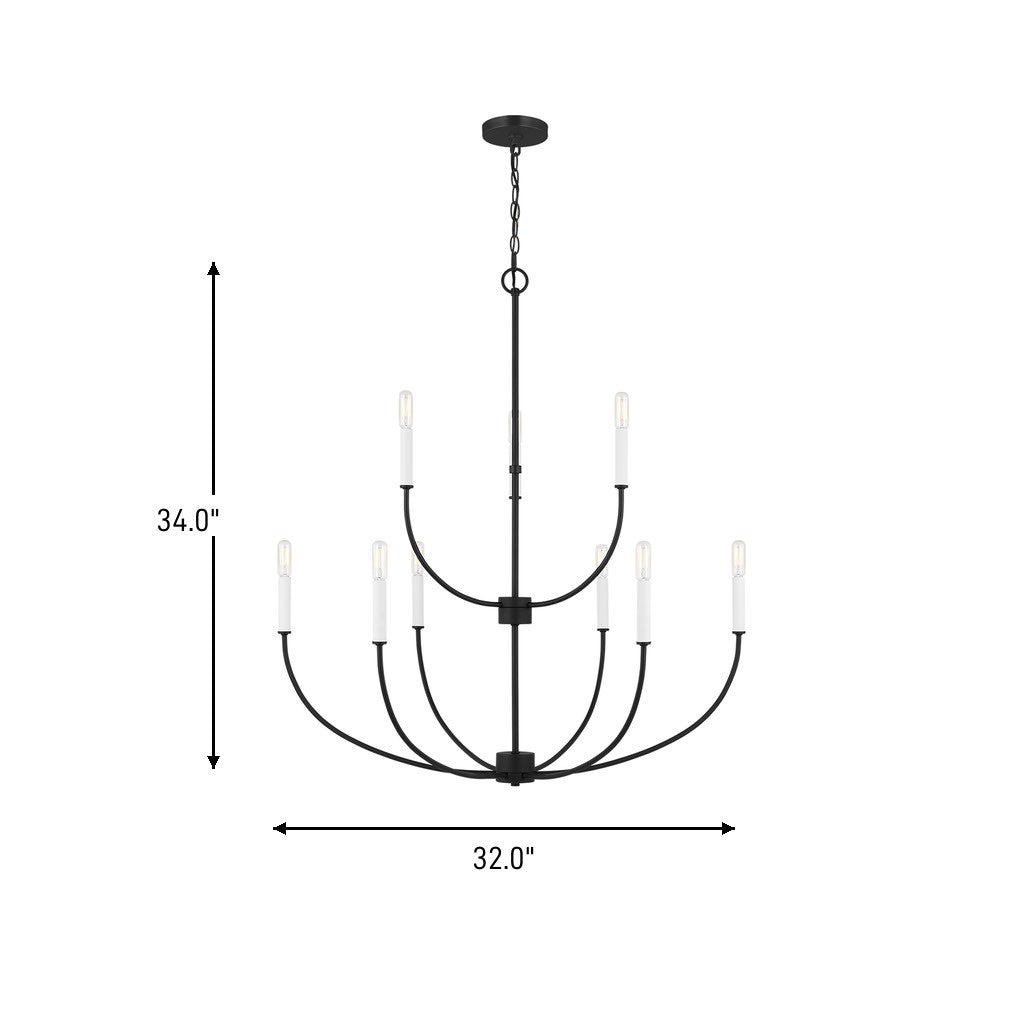 Nine Light Chandelier — 34.00", 40 W