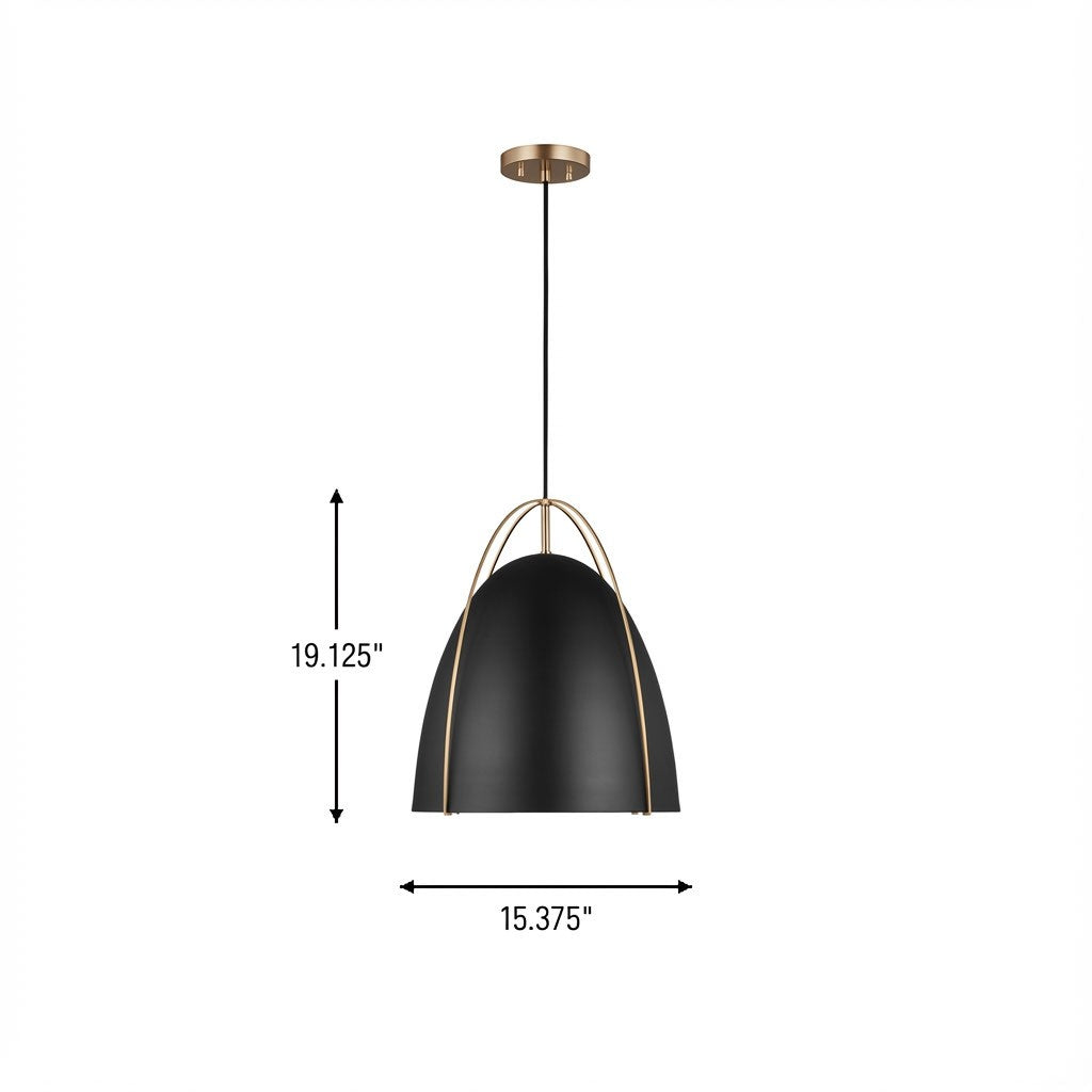 Norman Large Pendant — Midnight Black, 75 W