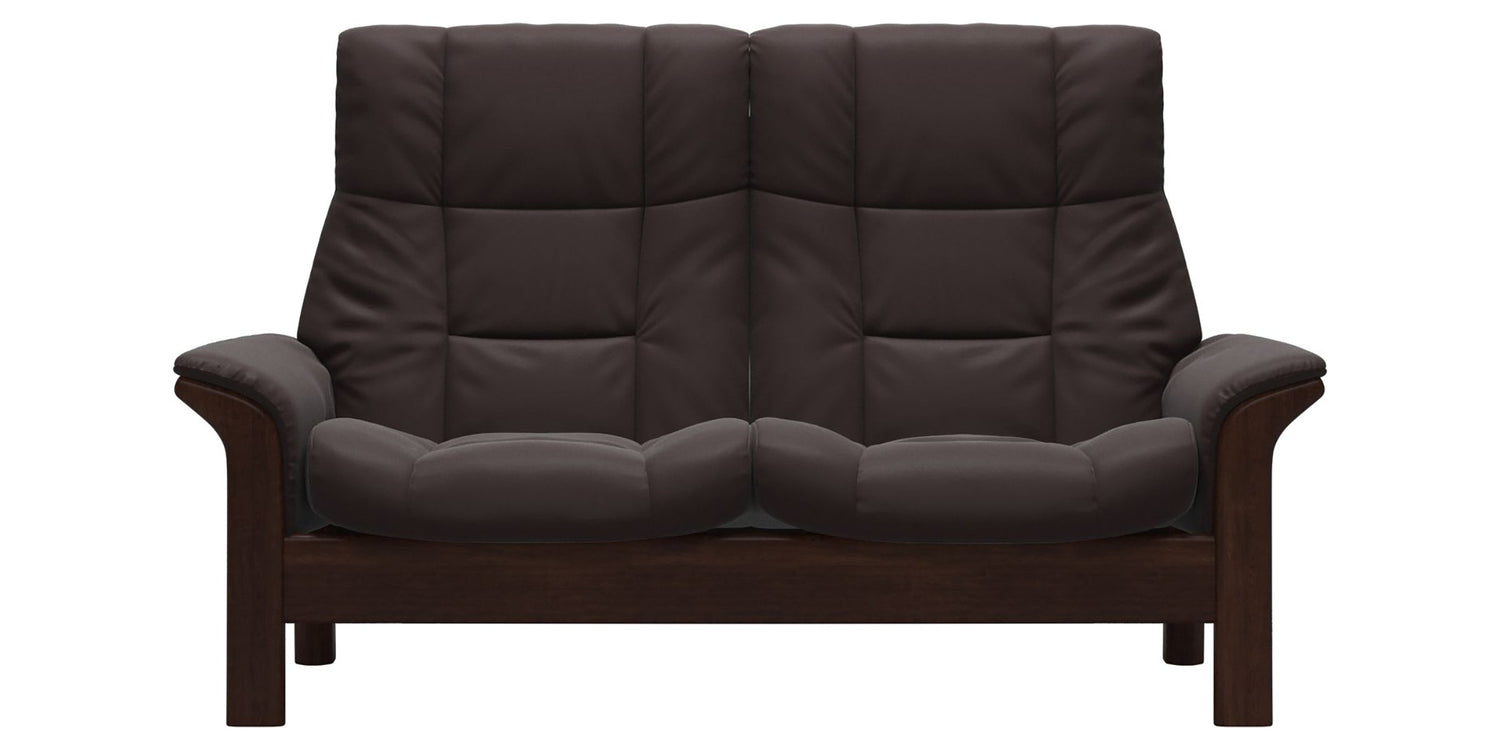 Brown leather sofa on a white background