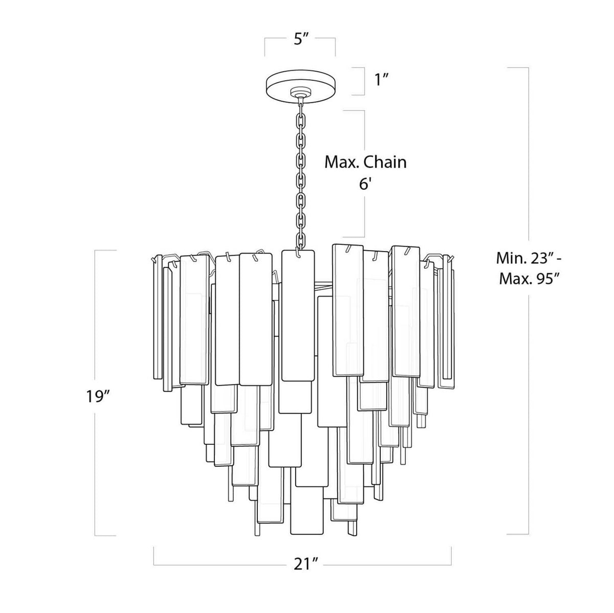 Glacier Chandelier Small (Polished Nickel)