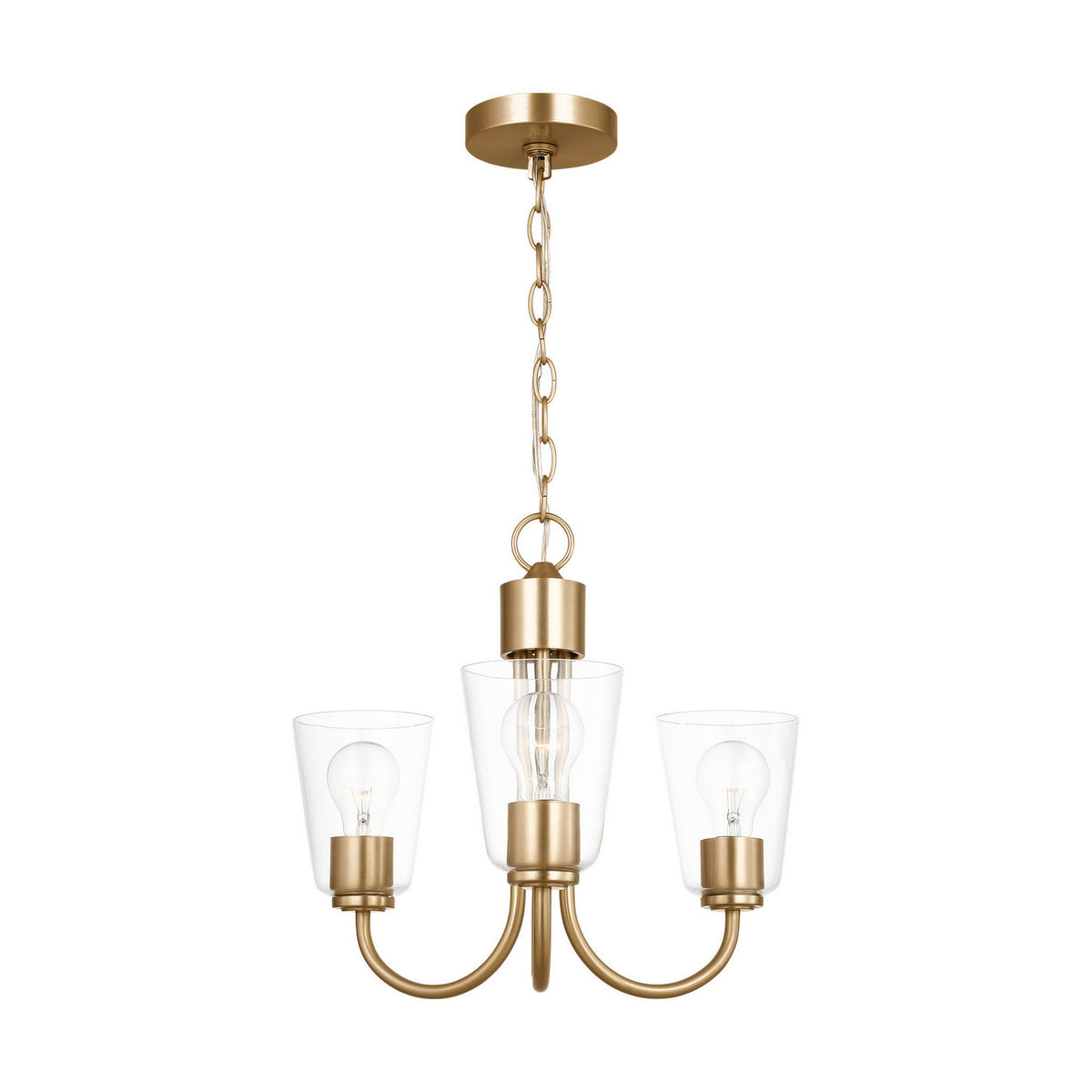 Miles Three Light Chandelier — Clear