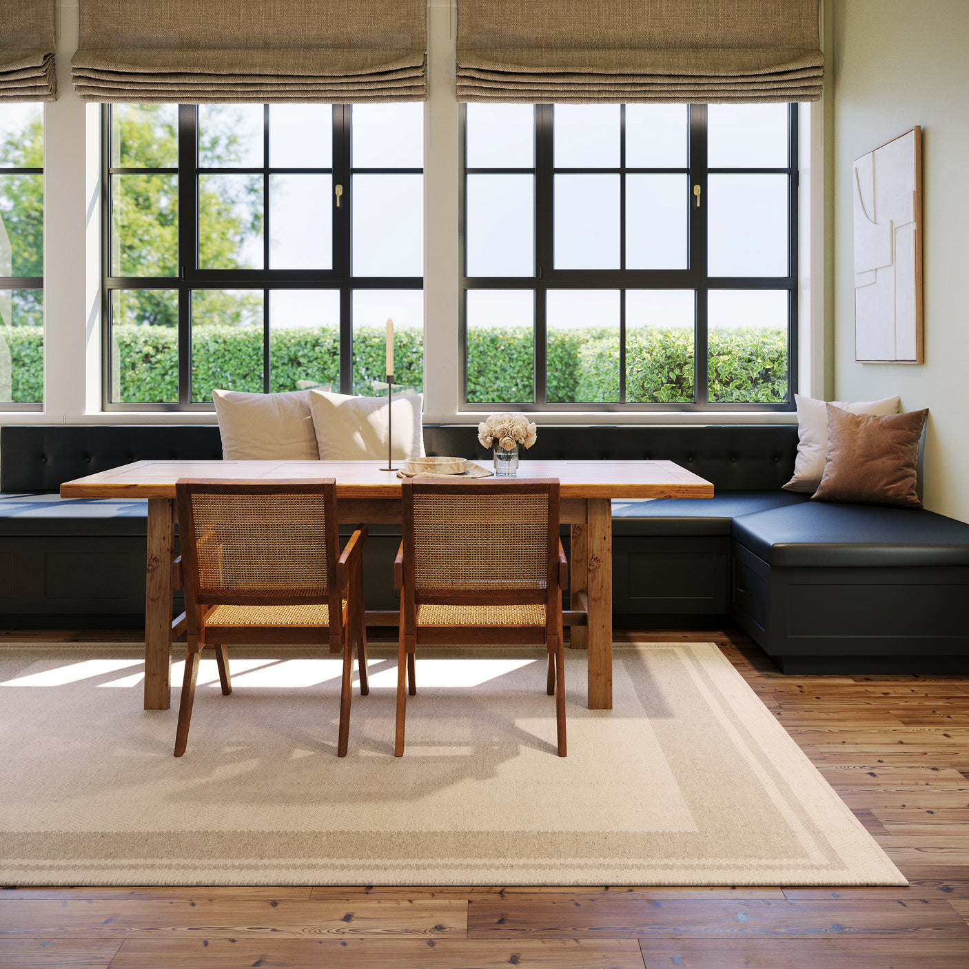 Nate Berkus Canon Bordered Wool Cozy Area Rug