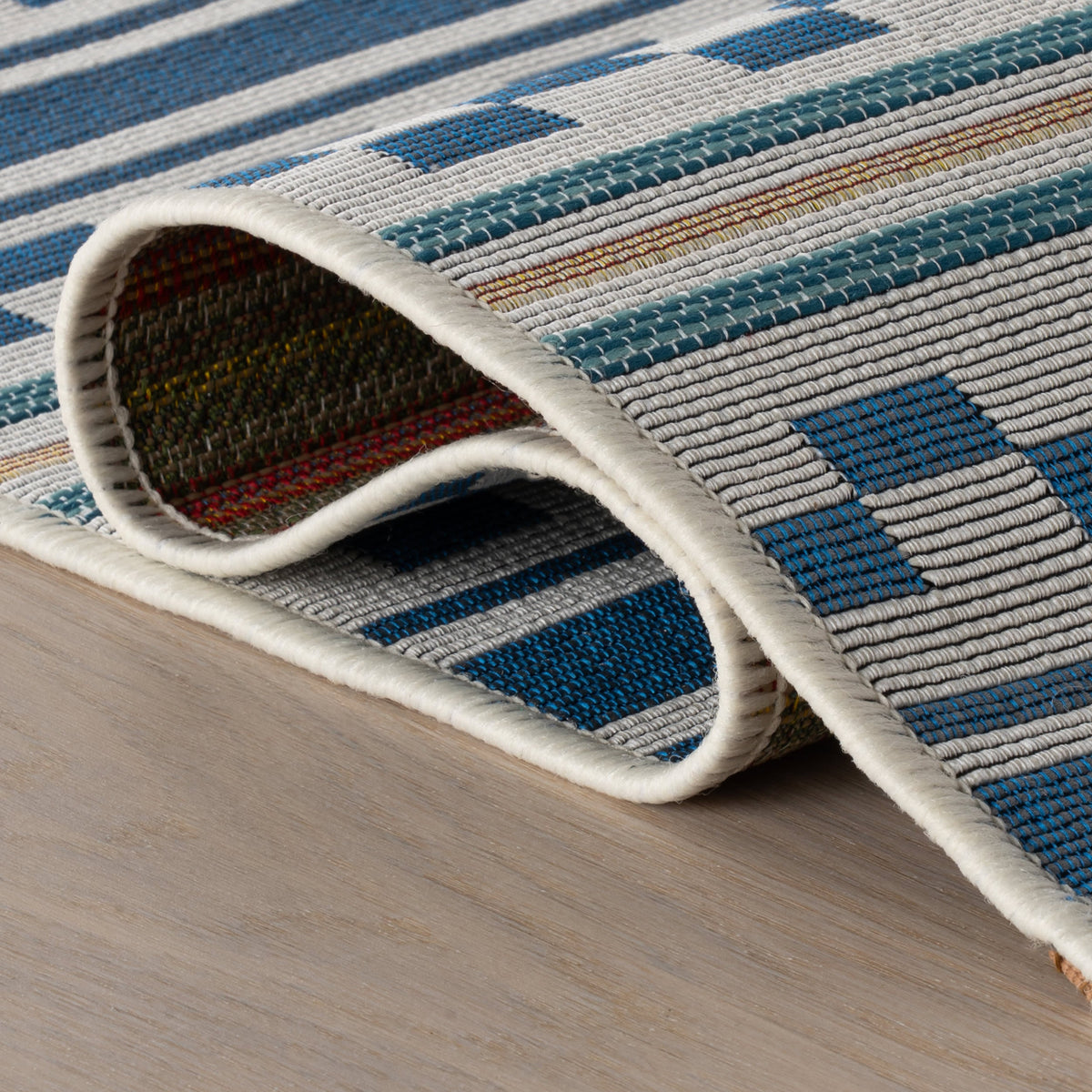 Dash & Albert Caldera Modern Checkered Indoor/Outdoor Rug in Blue, photo 8