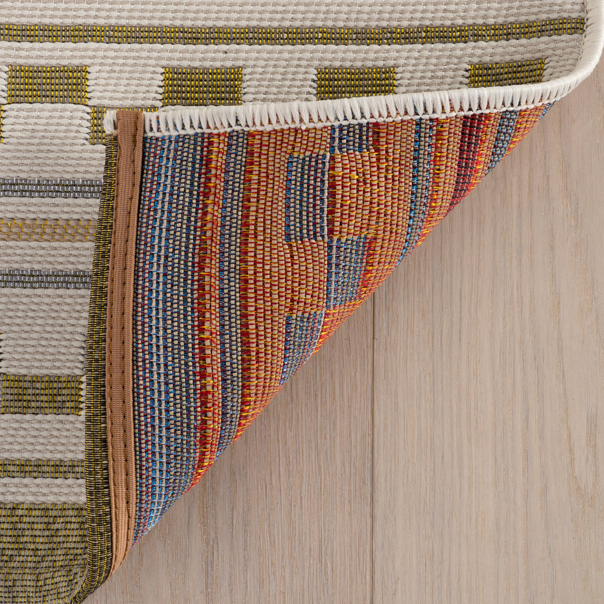 Dash & Albert Caldera Modern Checkered Indoor/Outdoor Rug in Tan, photo 4
