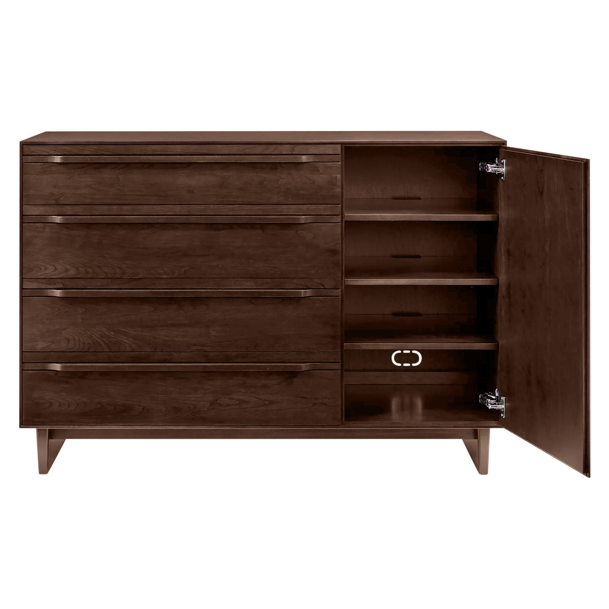 West Bros Camber Door Dresser in 88 Umber, on white