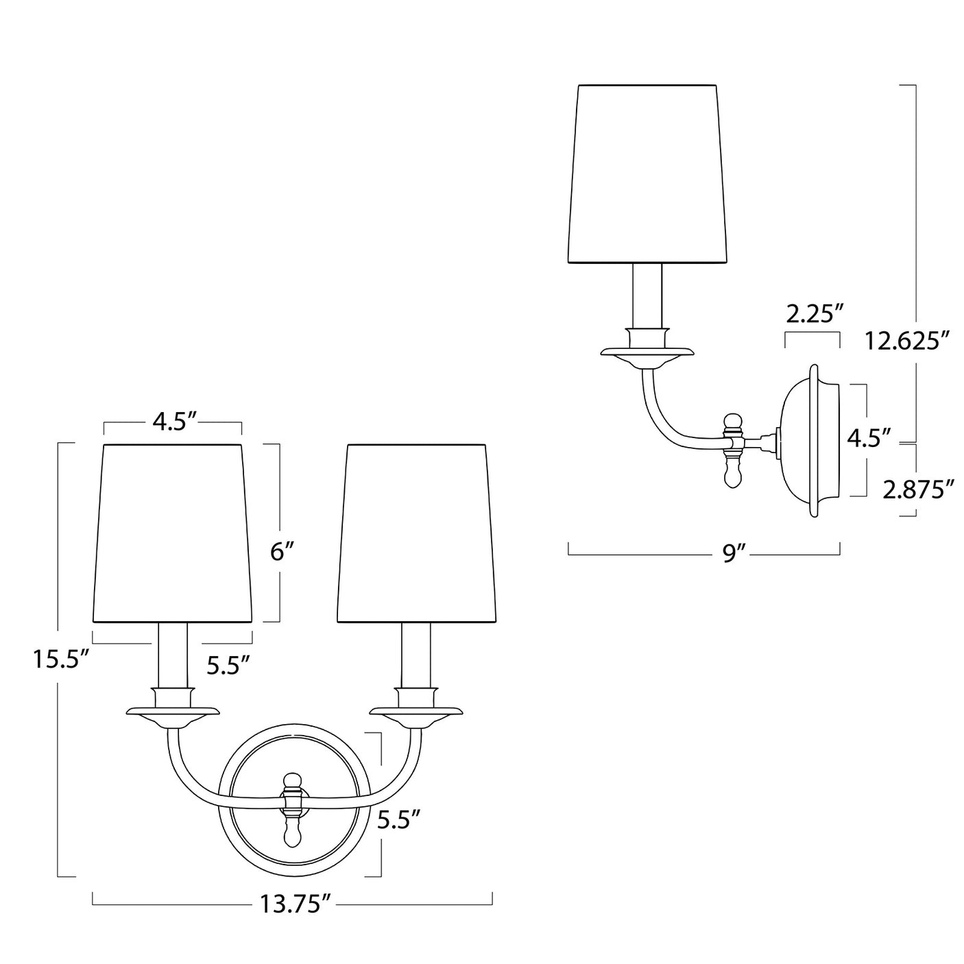 Fisher Sconce Double