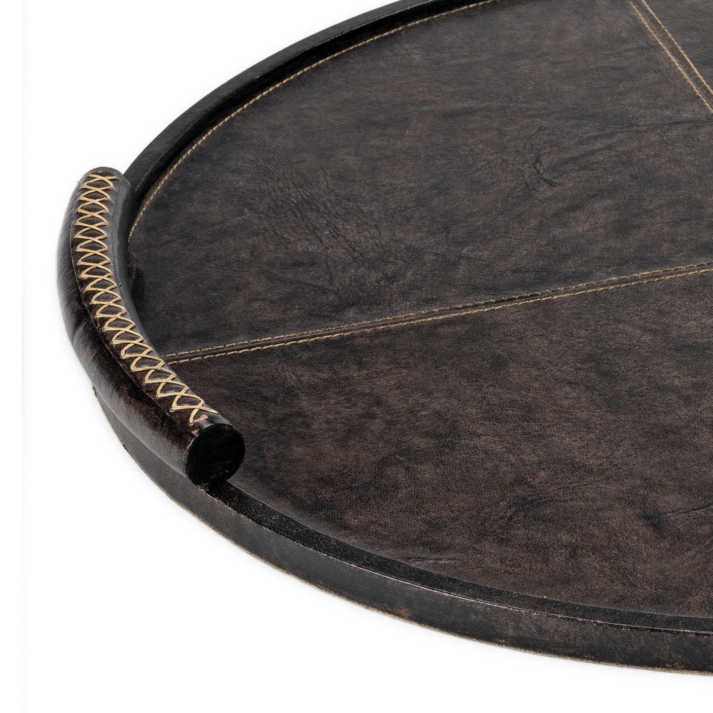 Forte Leather Tray Round Large