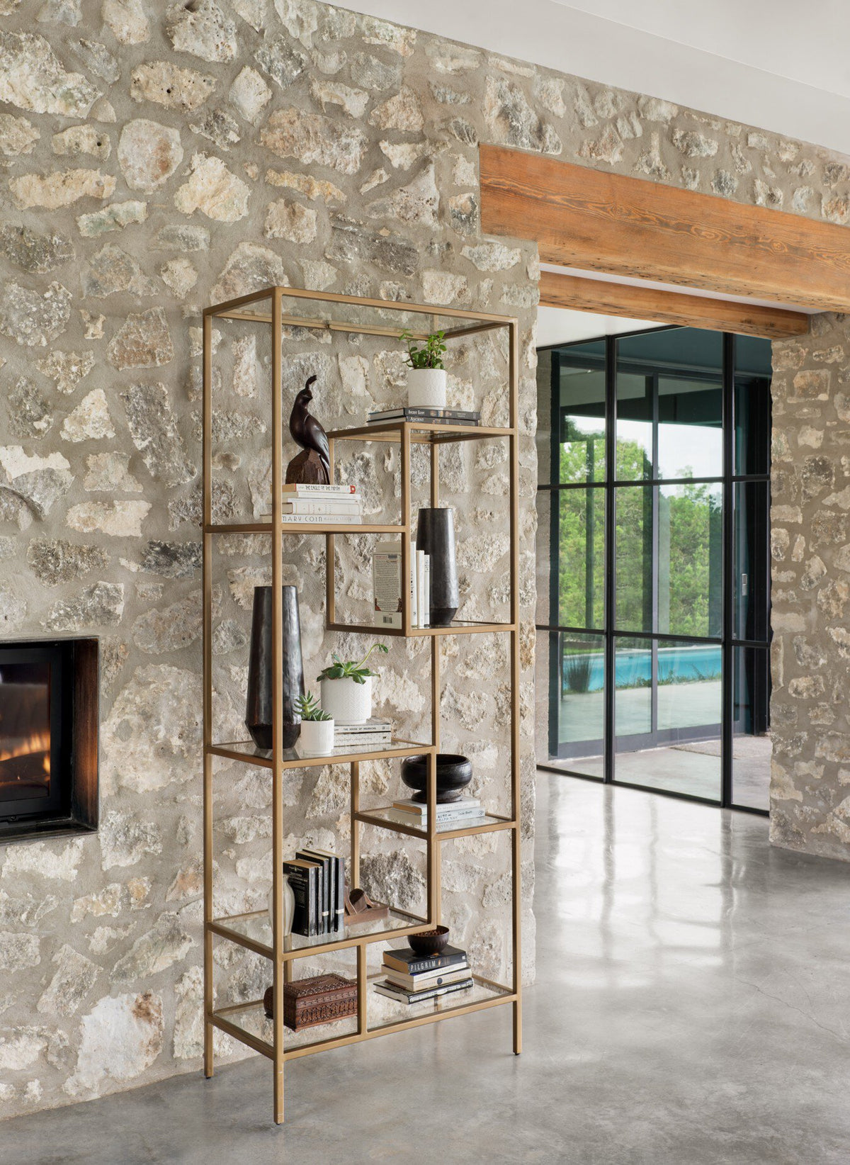 Helena Brass Bookcase