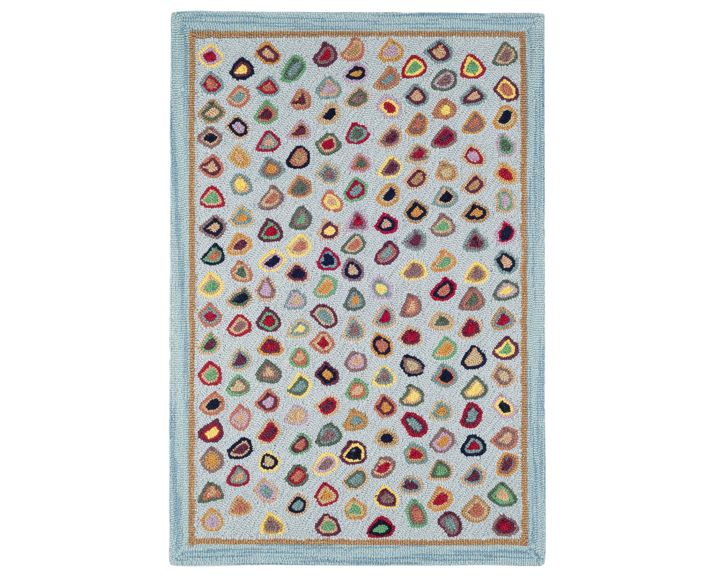 Rug with a Cat's Paw Hand Micro Hooked pattern on a plain background