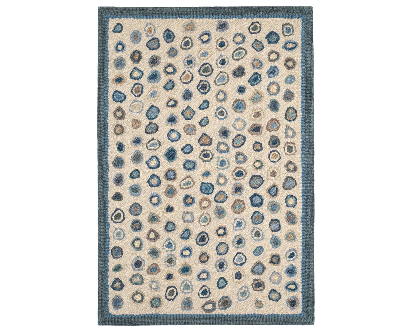 Rug with a Cat's Paw Hand Micro Hooked pattern on a plain background