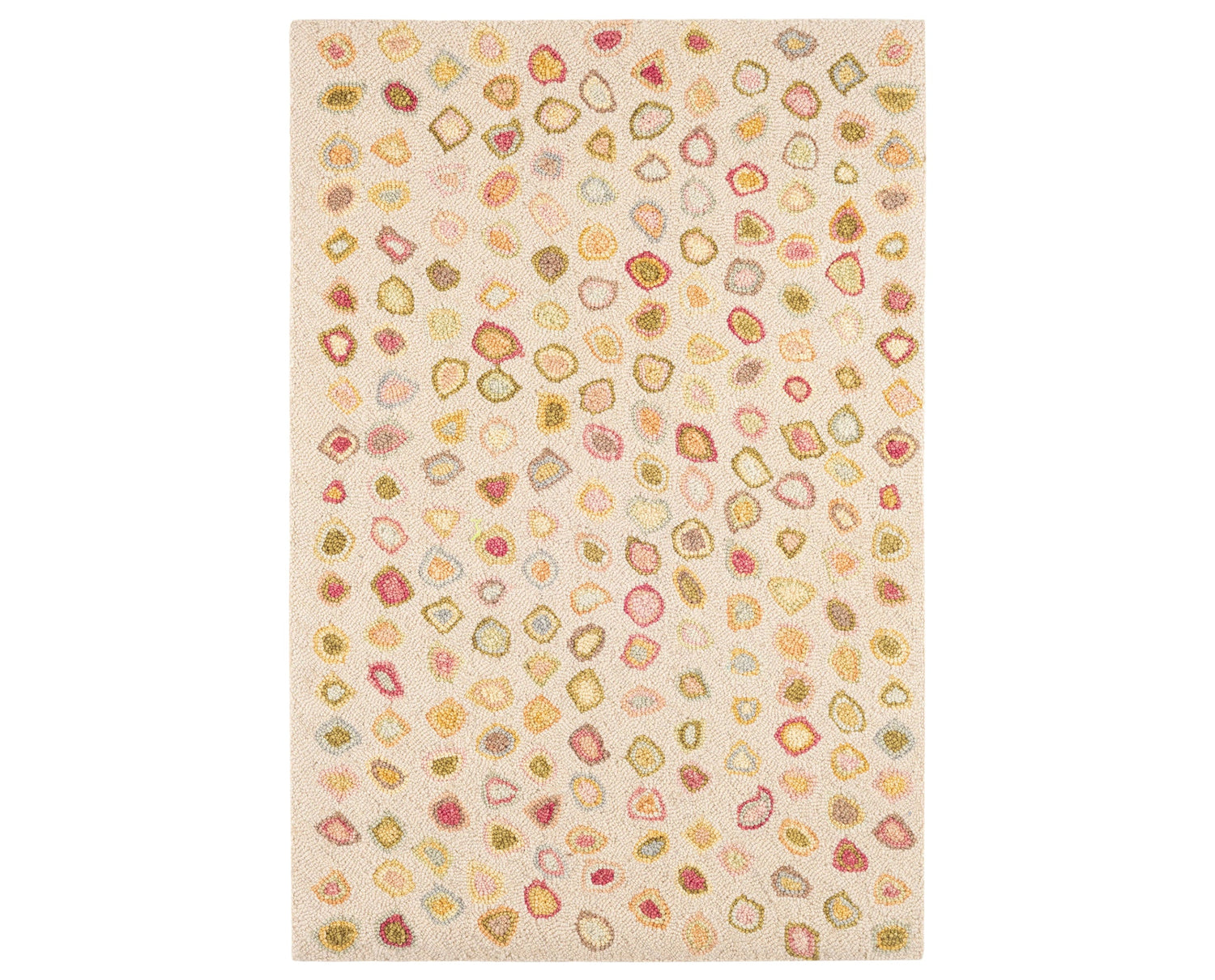 Rug with a Cat's Paw Hand Micro Hooked pattern on a plain background