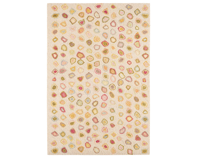 Rug with a Cat's Paw Hand Micro Hooked pattern on a plain background