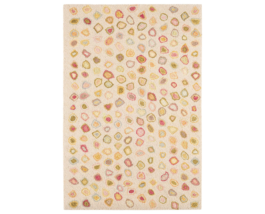 Rug with a Cat's Paw Hand Micro Hooked pattern on a plain background