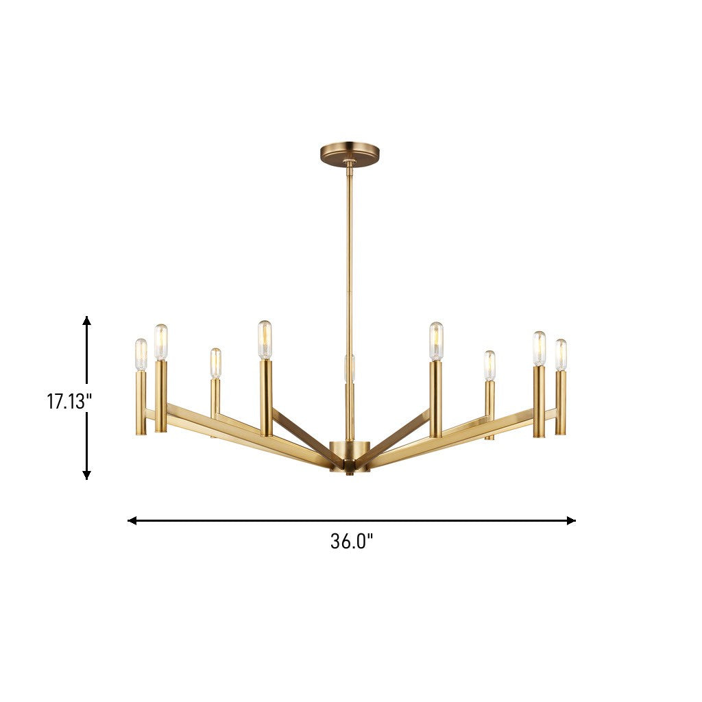 Nine Light Chandelier — 17.13", 60 W