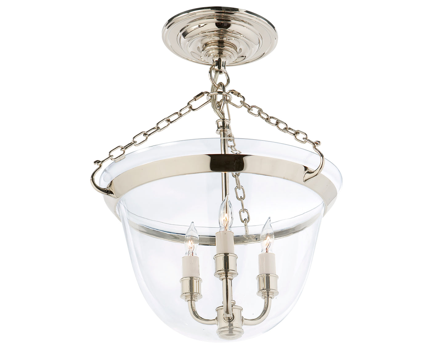 Country Semi-Flush Bell Jar Lantern