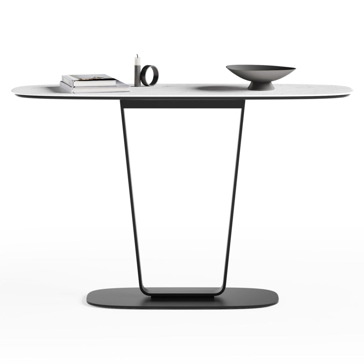 BDi Cloud 9 1183 Console Table in Cirrus White, on white