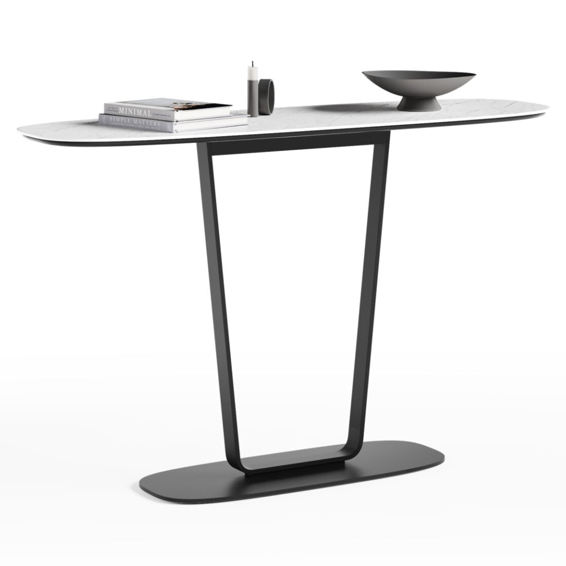 BDi Cloud 9 1183 Console Table in Cirrus White, on white