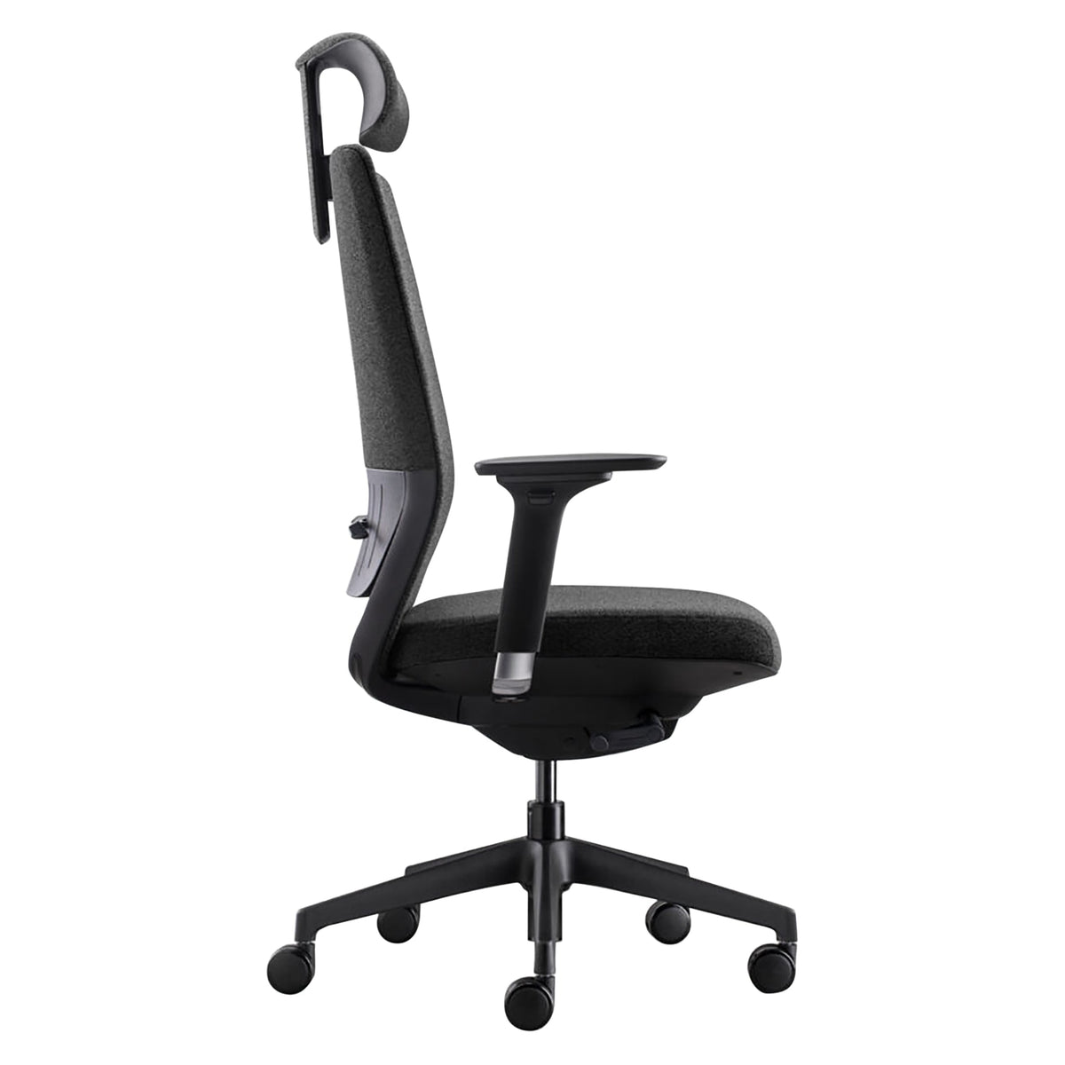 BDi Coda Modern Home Office Task Chair in Black/Grey High Performance Fabric, on white