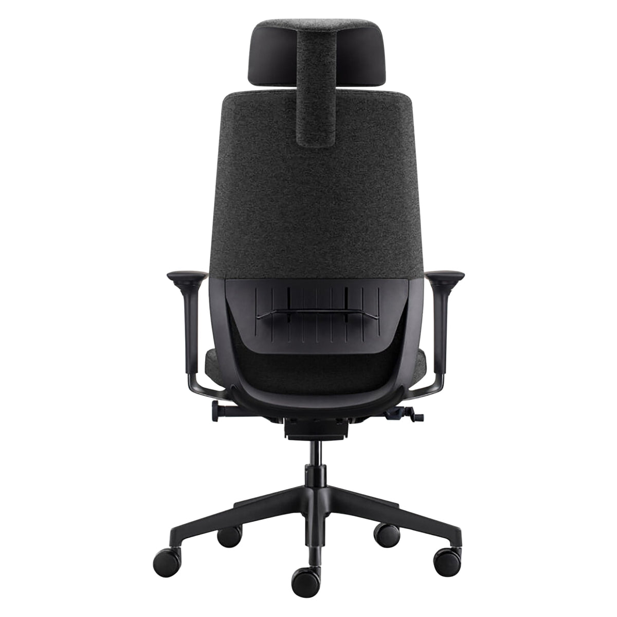 BDi Coda Modern Home Office Task Chair in Black/Grey High Performance Fabric, on white