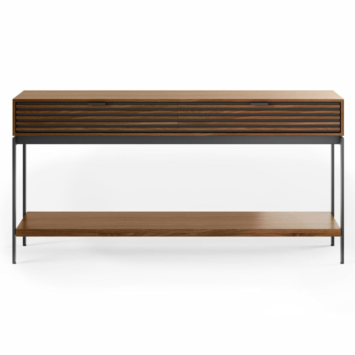 BDi Cora 1173 Console Table in Natural Walnut, on white
