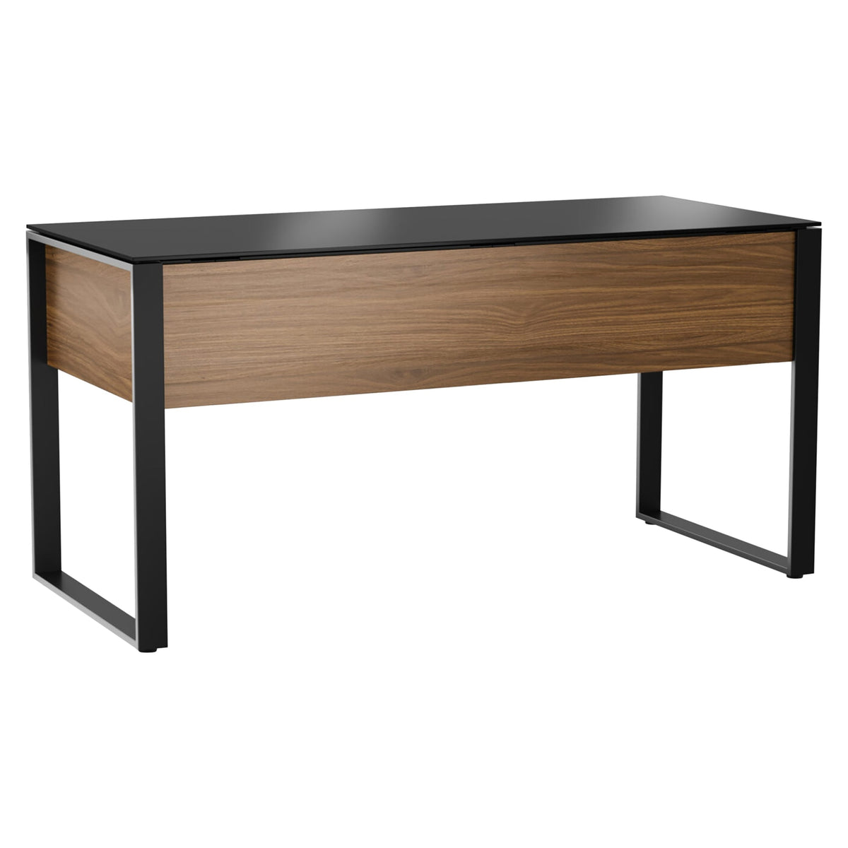 BDi Corridor 6501 Office Desk in Natural Walnut, on white