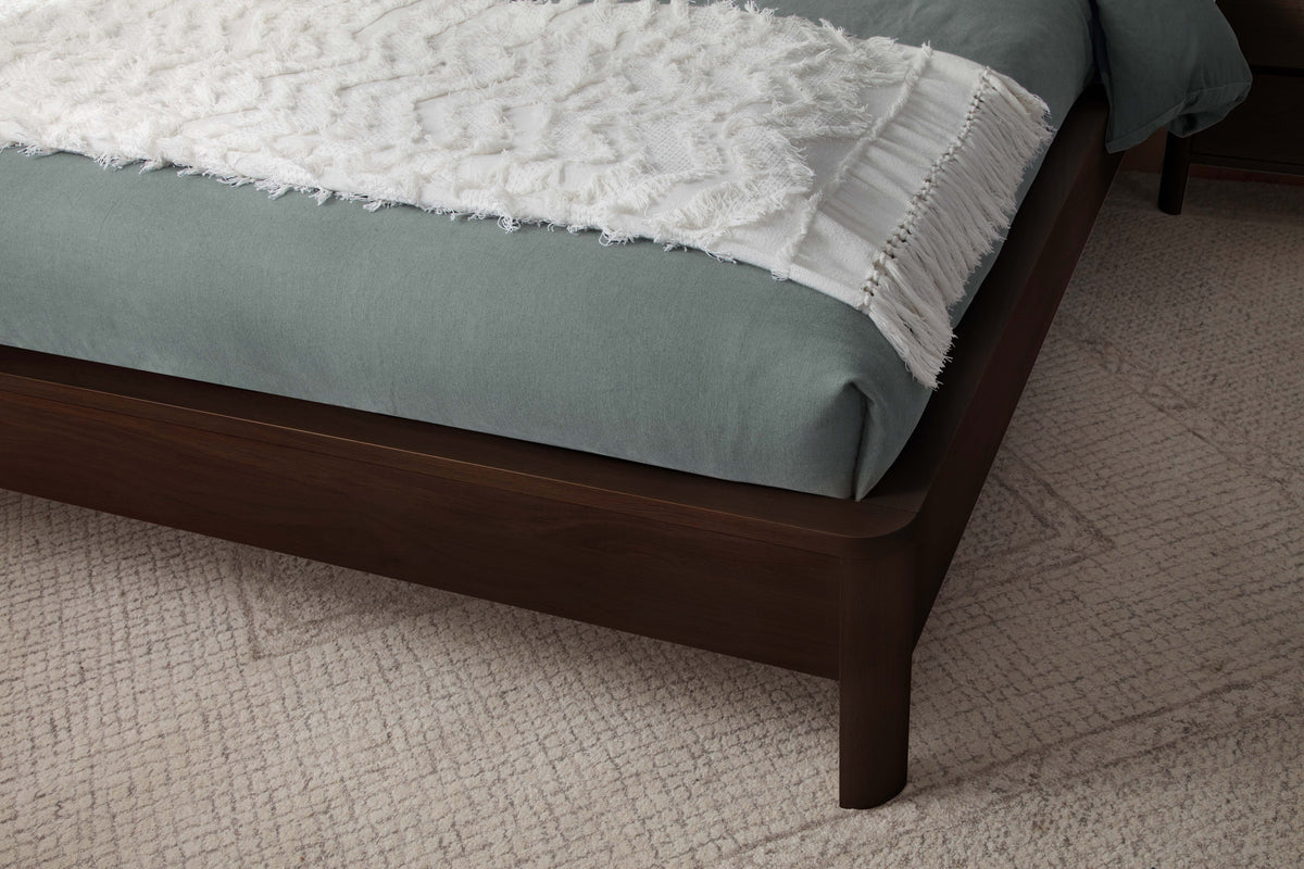 West Bros Curva Shelter Bed in 22 Mocha, leg detail