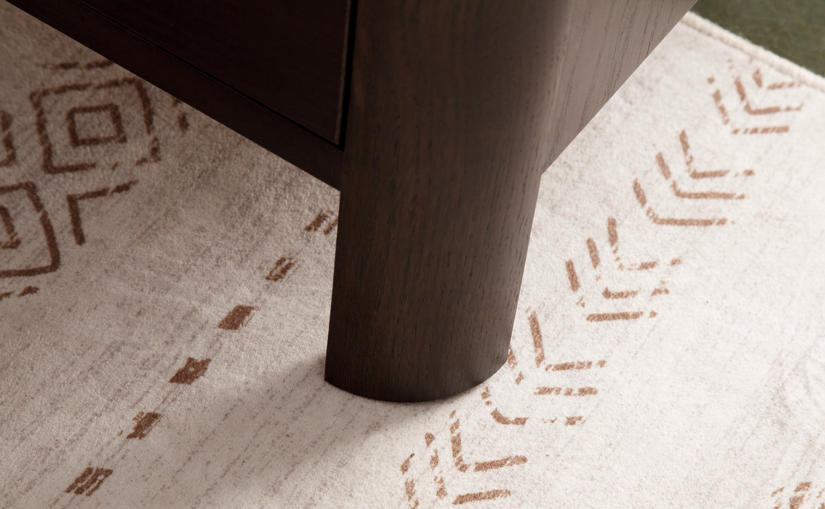 West Bros Curva Night Table in 22 Mocha, leg detail