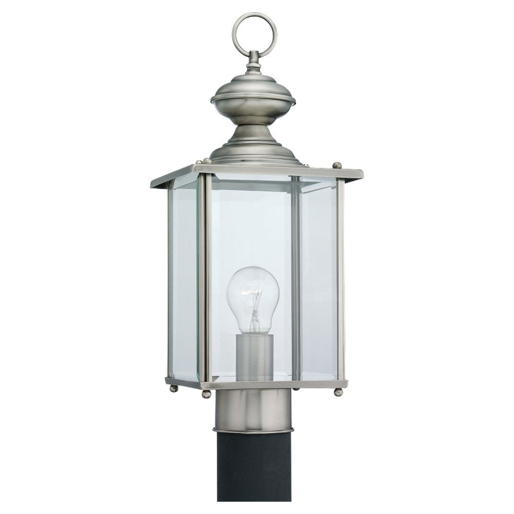 Jamestowne 17" Post Lantern — Clear Beveled