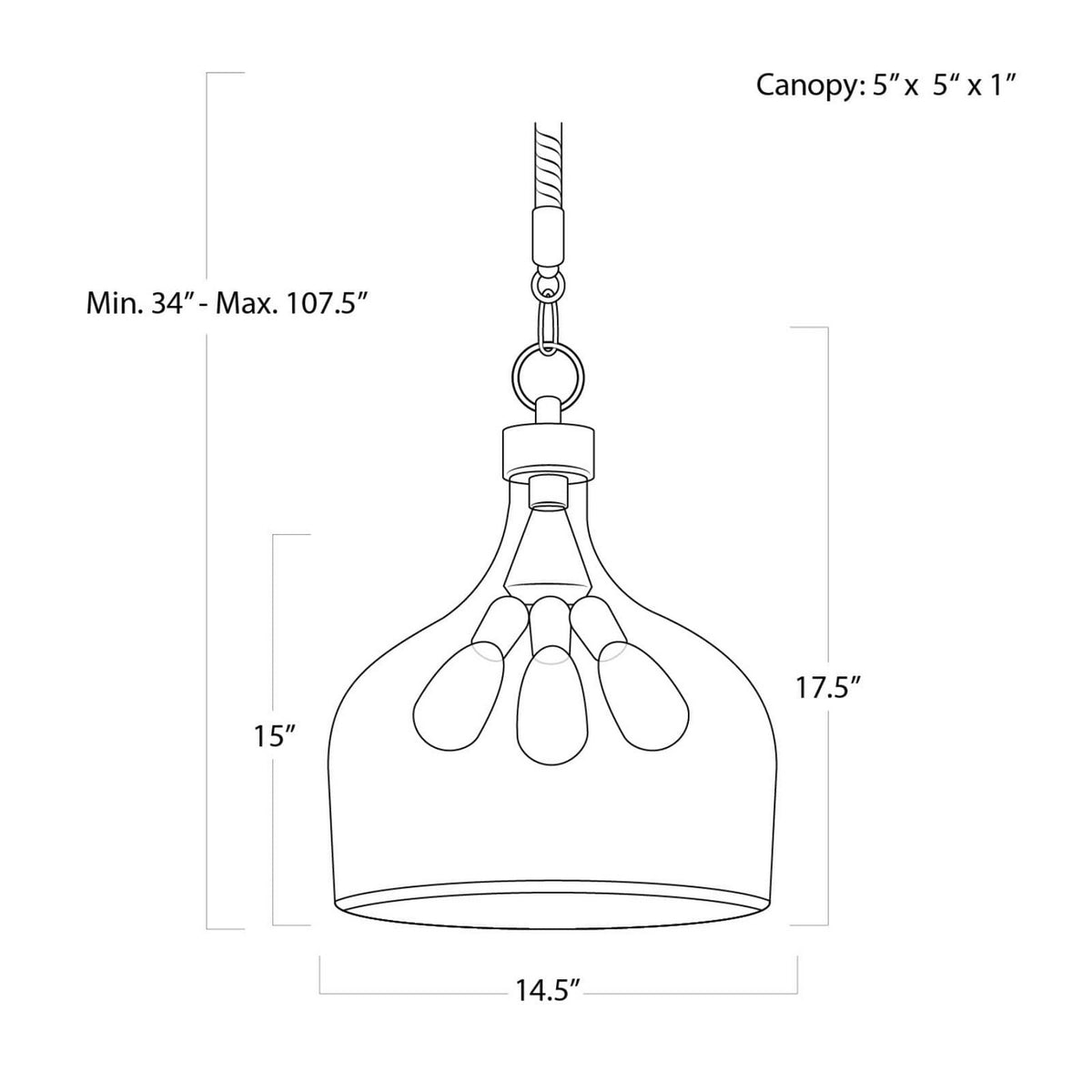 Demi John Three Light Pendant