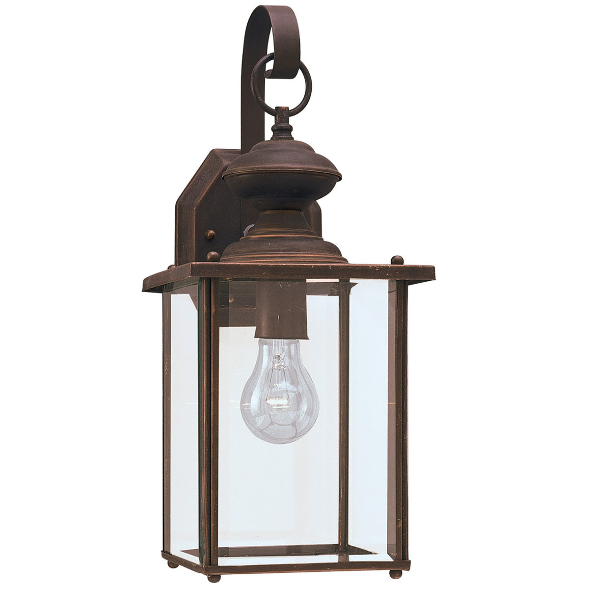 Jamestowne One Light Outdoor Wall Lantern — 17.00", Clear Beveled