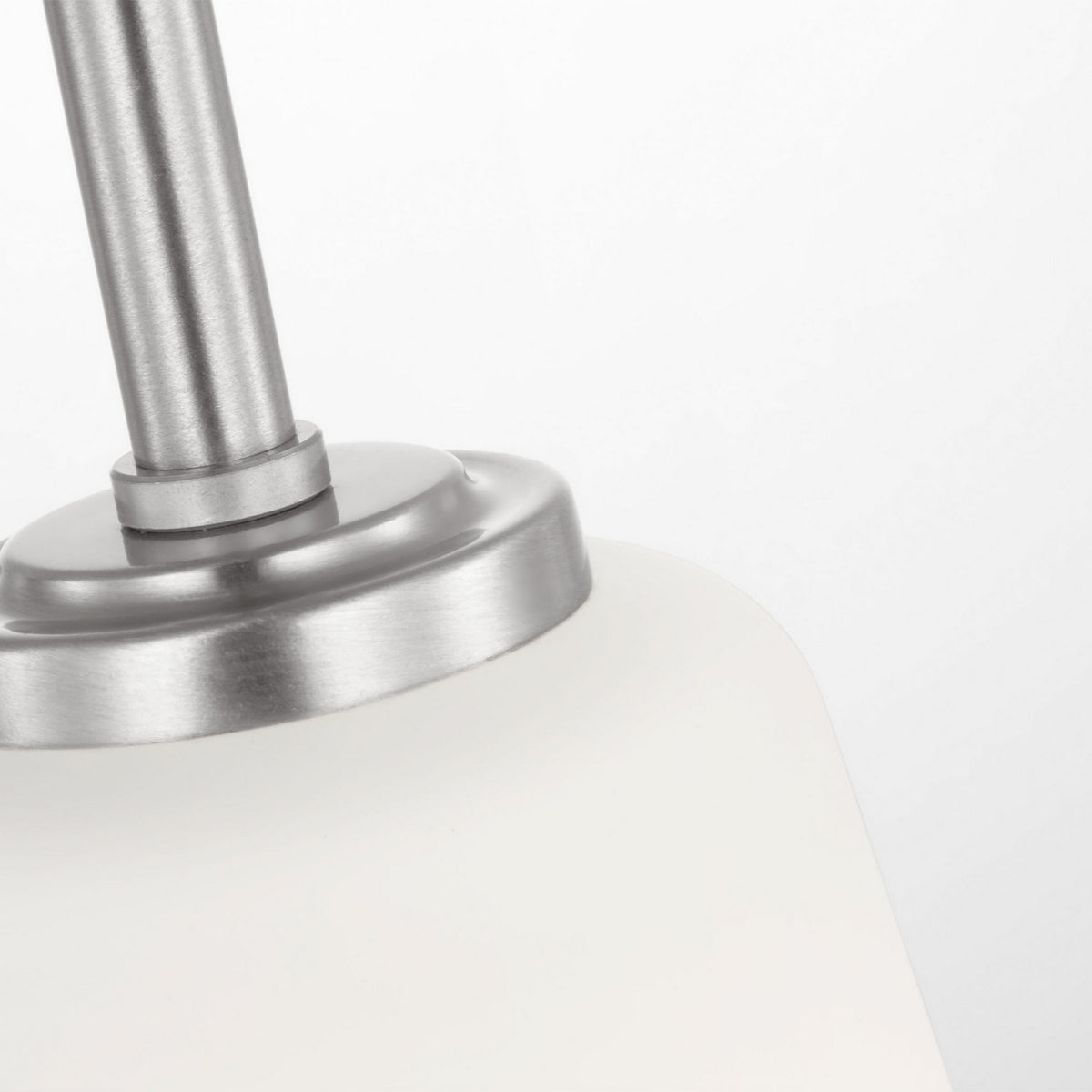 Miles One Light Pendant — Etched white glass