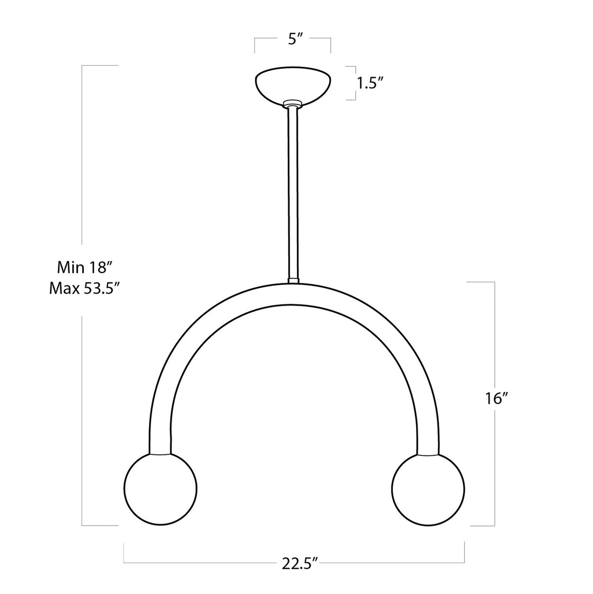 Happy LED Pendant — 18.00"