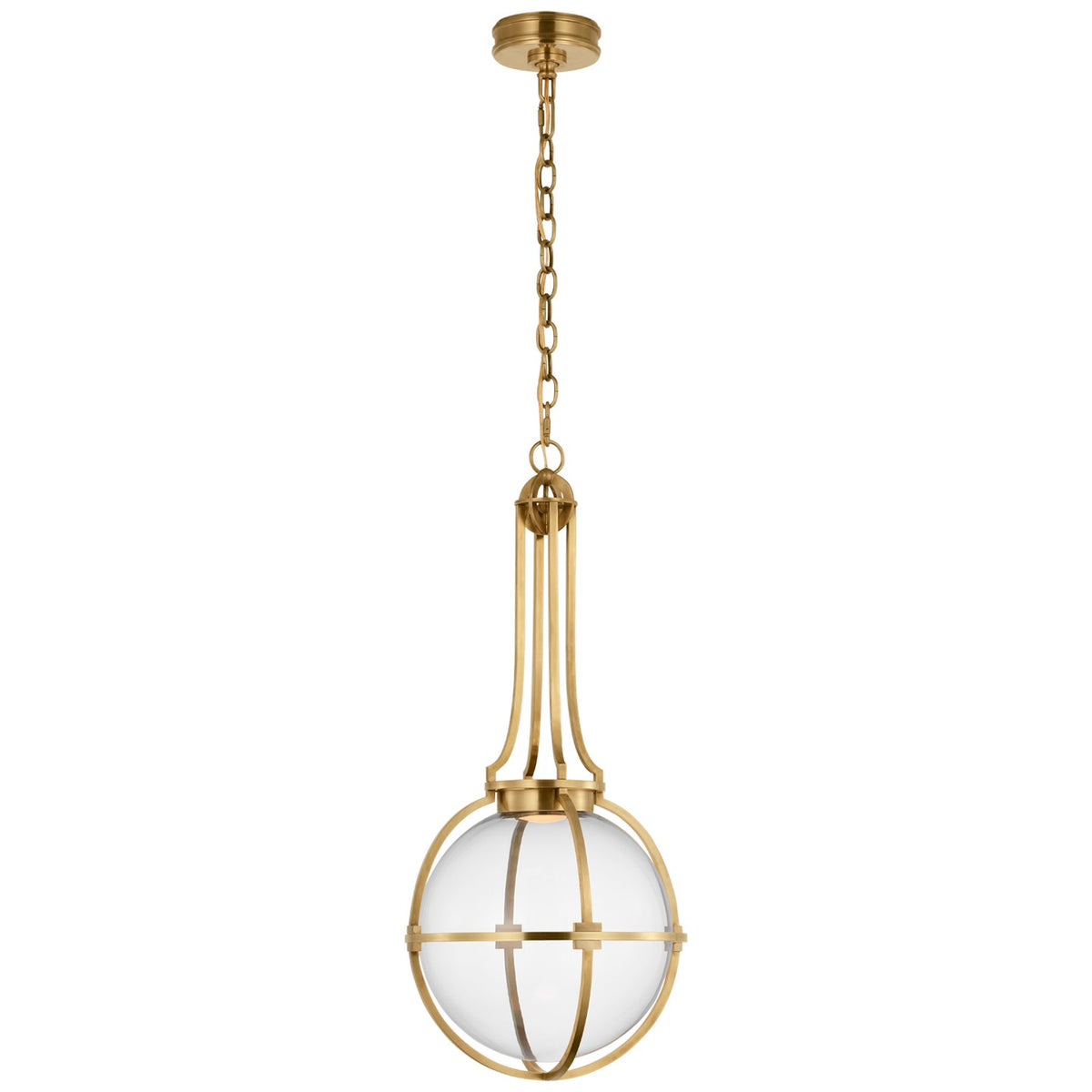 Gracie Medium Captured Globe Pendant with Clear Glass
