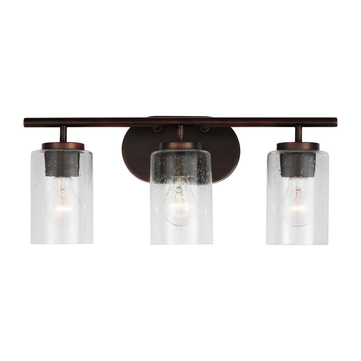 Oslo 3-Light Bath Sconce — Clear Seeded