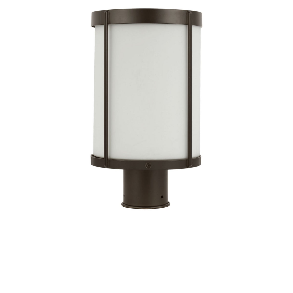 Luning 13 One Light Outdoor Post Lantern — Etched White Glass