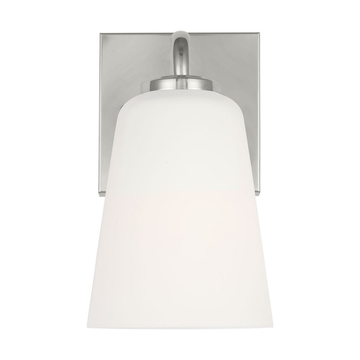 Miles One Light Bath — Etched white glass