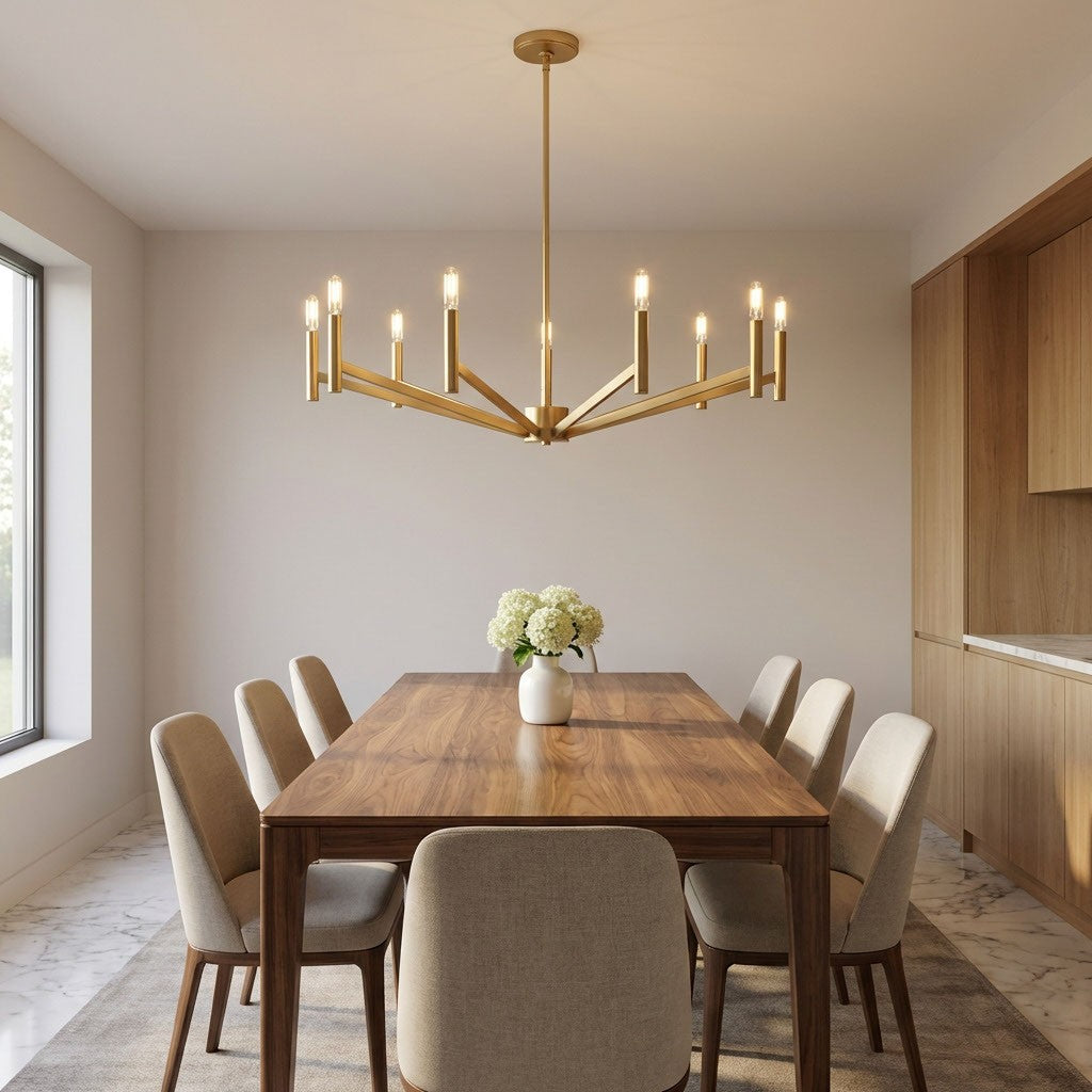 Nine Light Chandelier — 17.13", 60 W