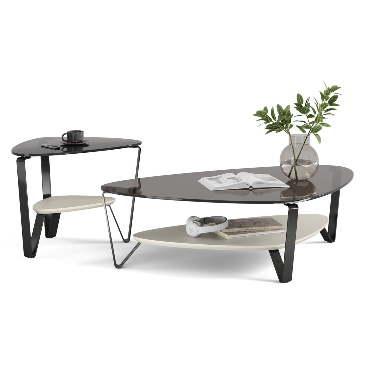 BDi Dino Coffee Table in Stone, on white, Large size