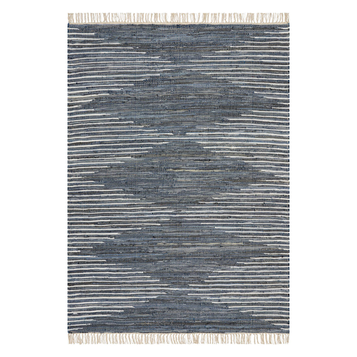 Dash & Albert Dira Denim Bohemian Diamond Rug in Blue, on white
