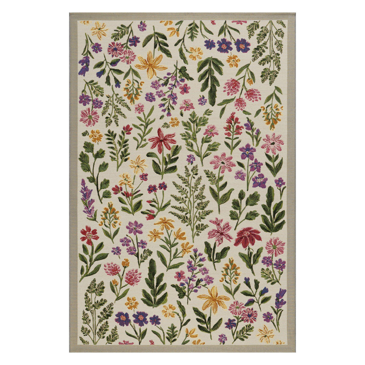 Dash & Albert Duskan Floral Indoor/Outdoor Rug in Multicolour, on white