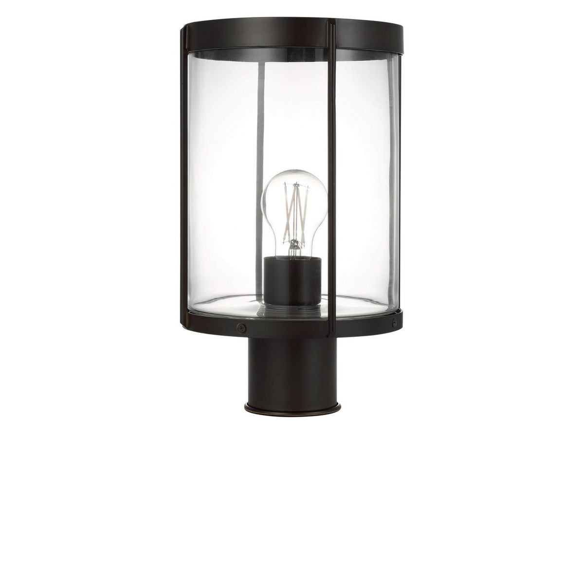Luning 13 One Light Outdoor Post Lantern — Clear Glass