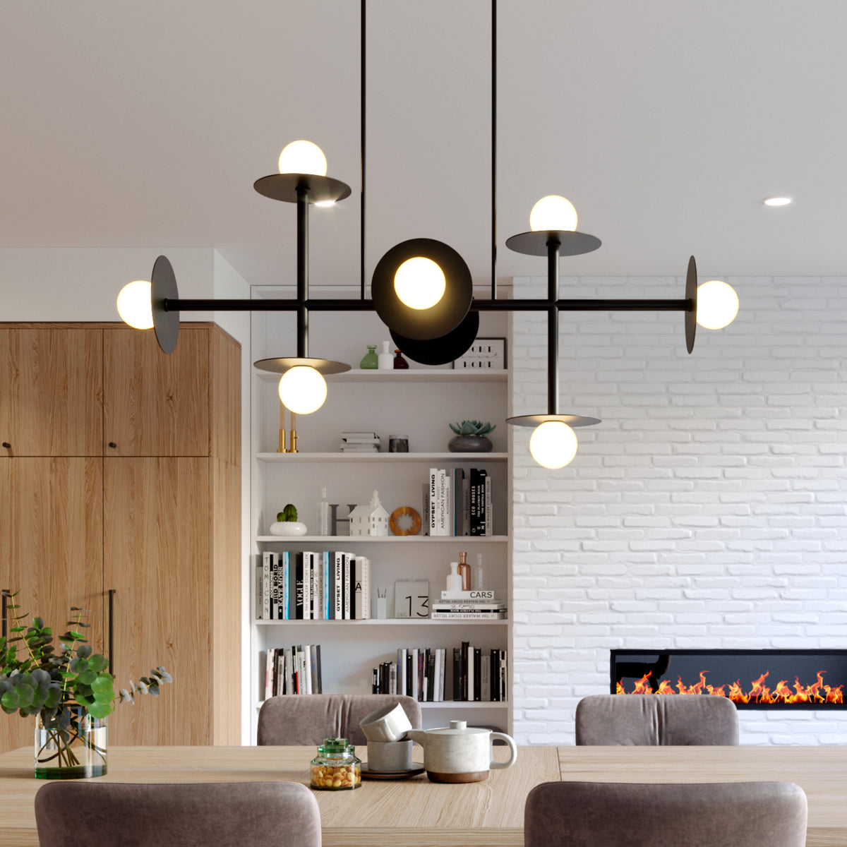 Nodes Large Linear Chandelier