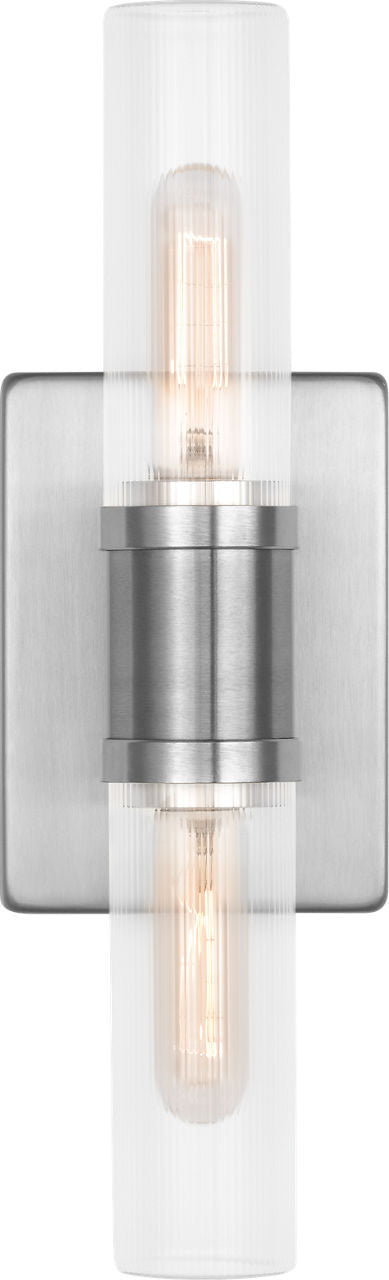 Keaton 16" Bath Sconce — Clear Fluted