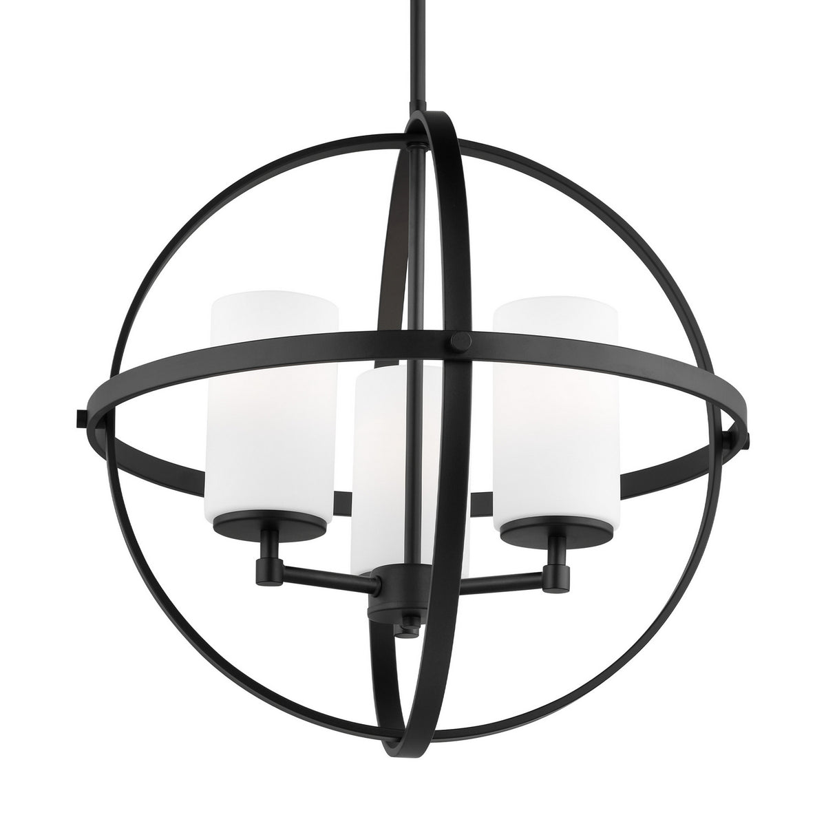 Alturas Three Light Chandelier — Etched / White Inside