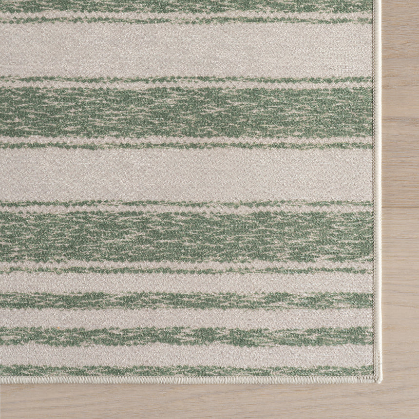 Xaren Coastal Striped Machine Washable Rug