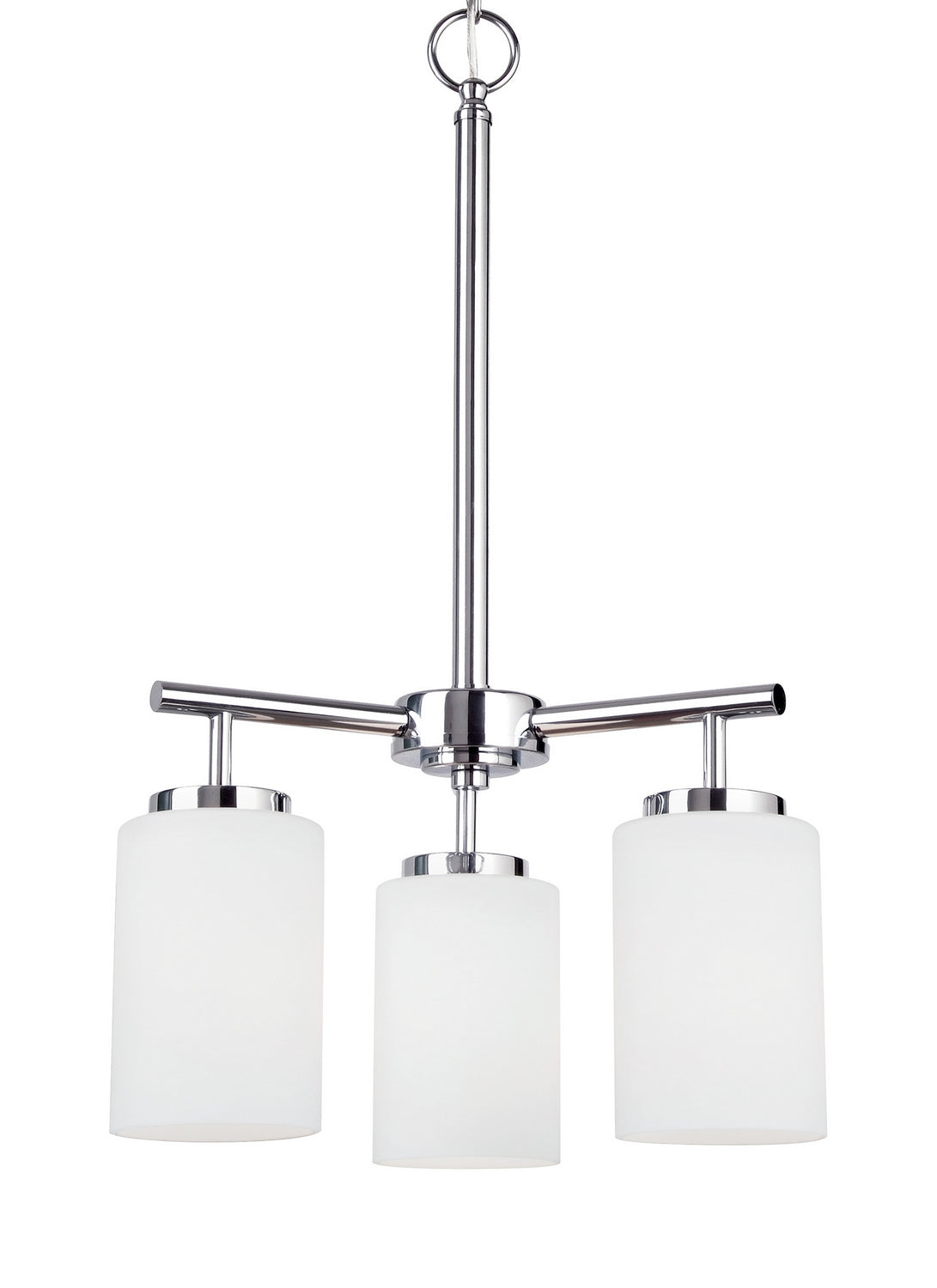 Oslo Three Light Chandelier — Cased Opal Etched