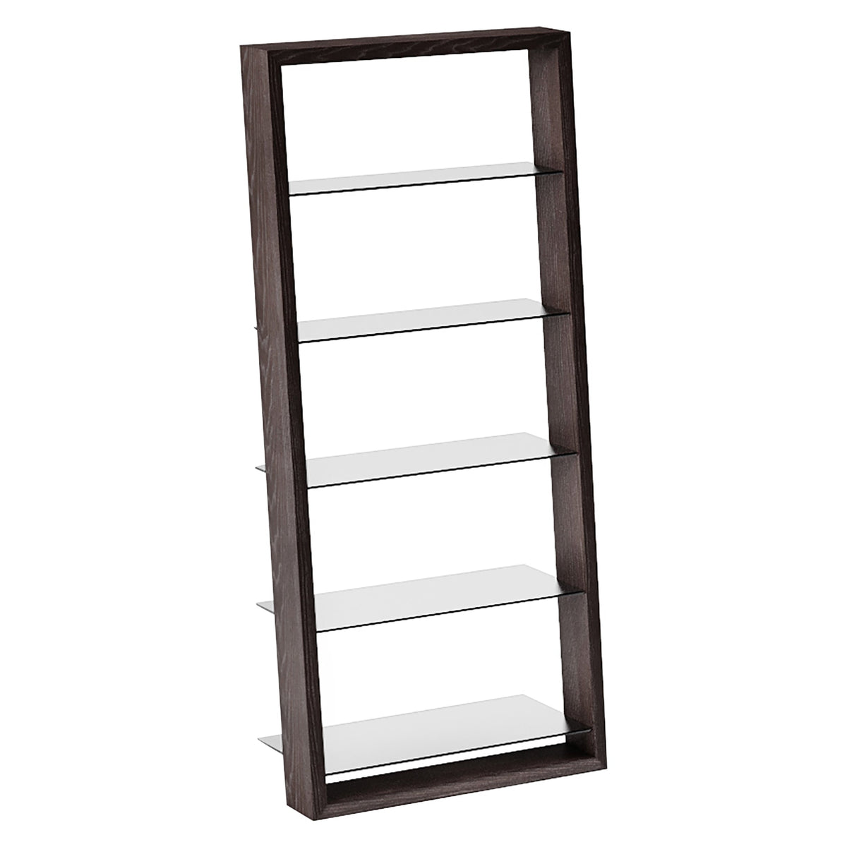 BDi Eileen 5166 Leaning Book Shelf in Charcoal Stained Ash, on white