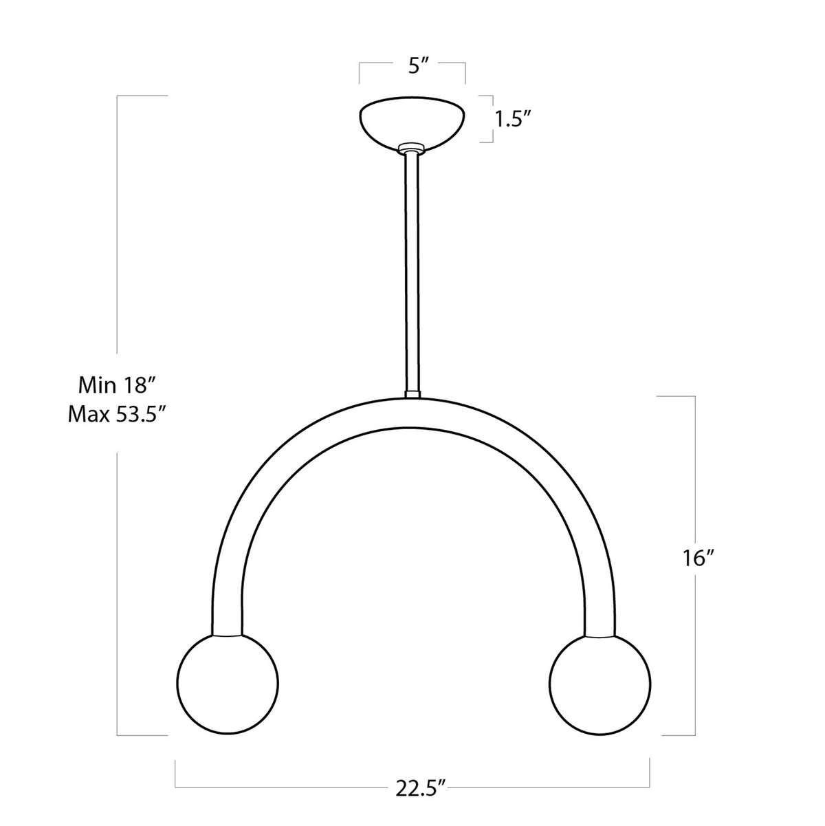 Happy LED Pendant — 18.00"