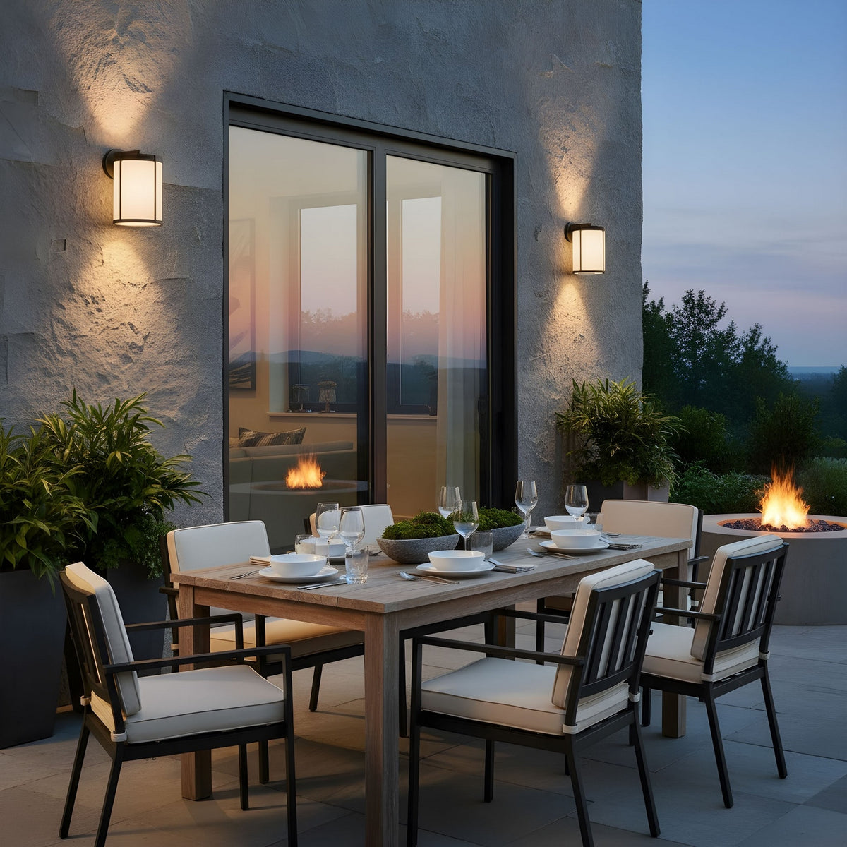 Luning Medium Lantern — Opal Etched
