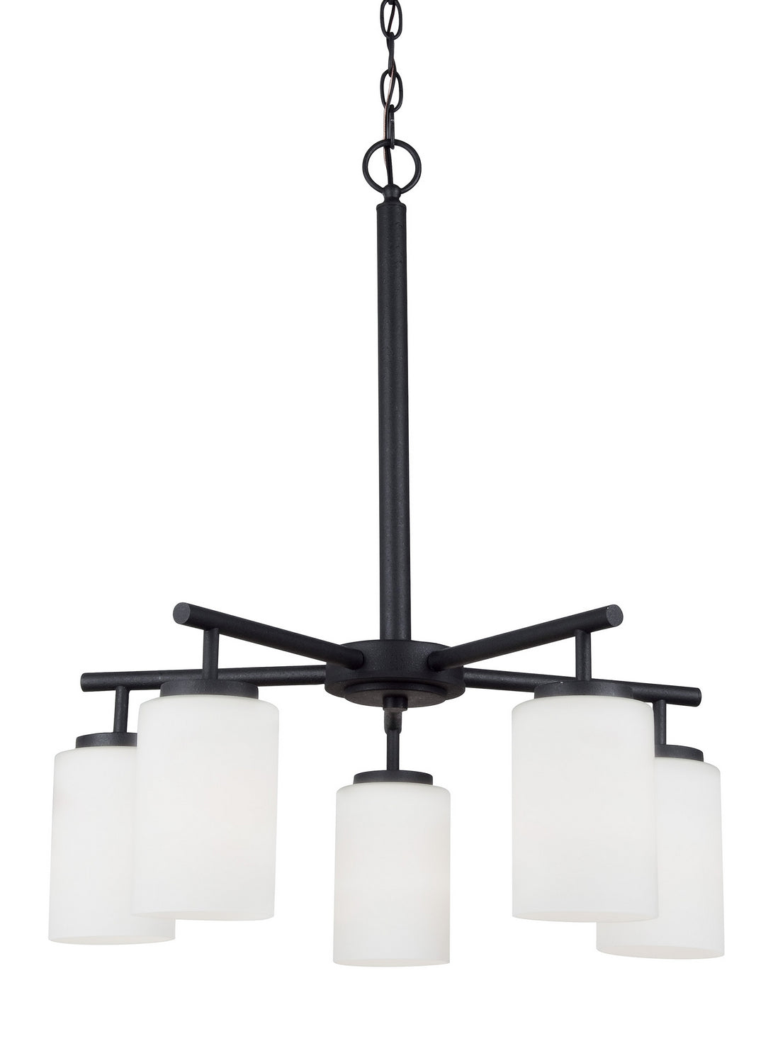 Oslo Five Light Chandelier — Cased Opal Etched